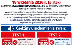 Zdjęcie do TEST SYSTEM&Oacute;W OSTRZEGANIA I ALARMOWANIA LUDNOŚCI